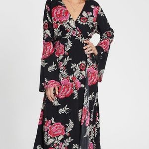 Billabong Floral Whispers Midi Wrap Festival Dress